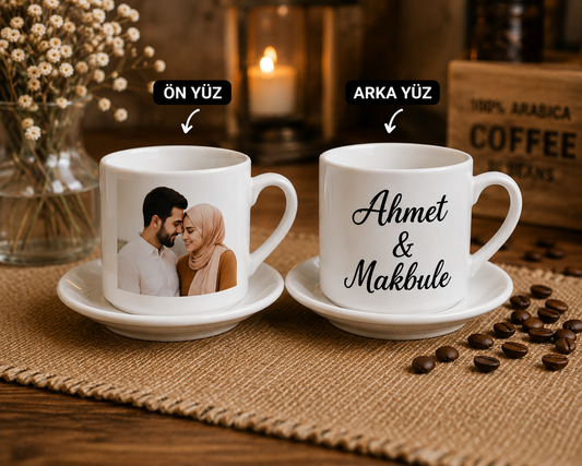 KİŞİYE ÖZEL 2'Lİ TÜRK KAHVESİ FİNCANI
