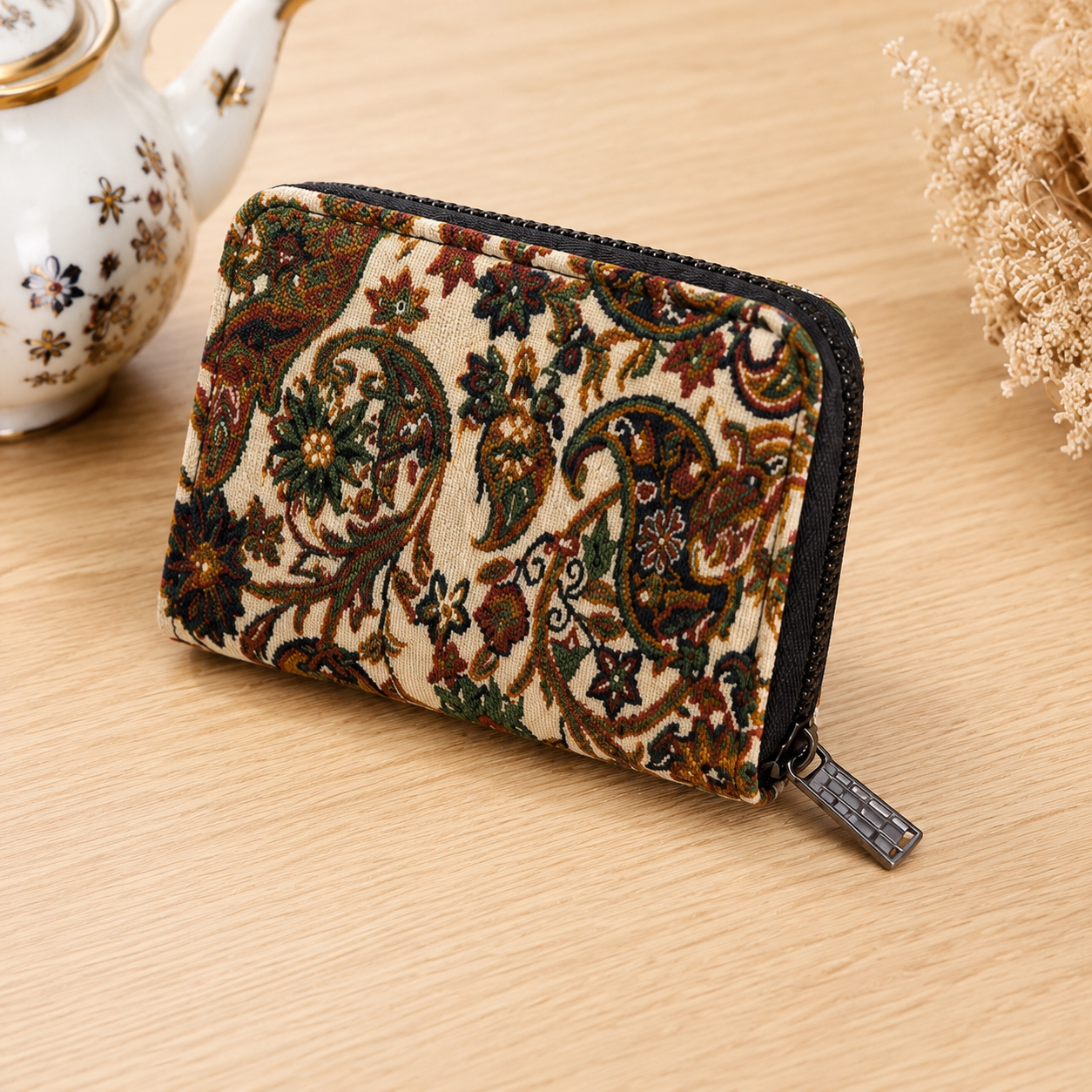 Kilim Desenli Terme Kumaş 11 Bölmeli Unisex Kartlık