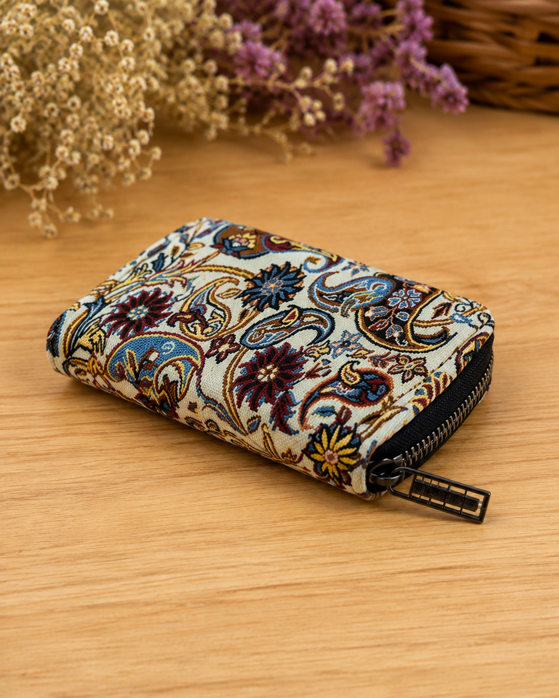 Kilim Desenli Terme Kumaş 11 Bölmeli Unisex Kartlık