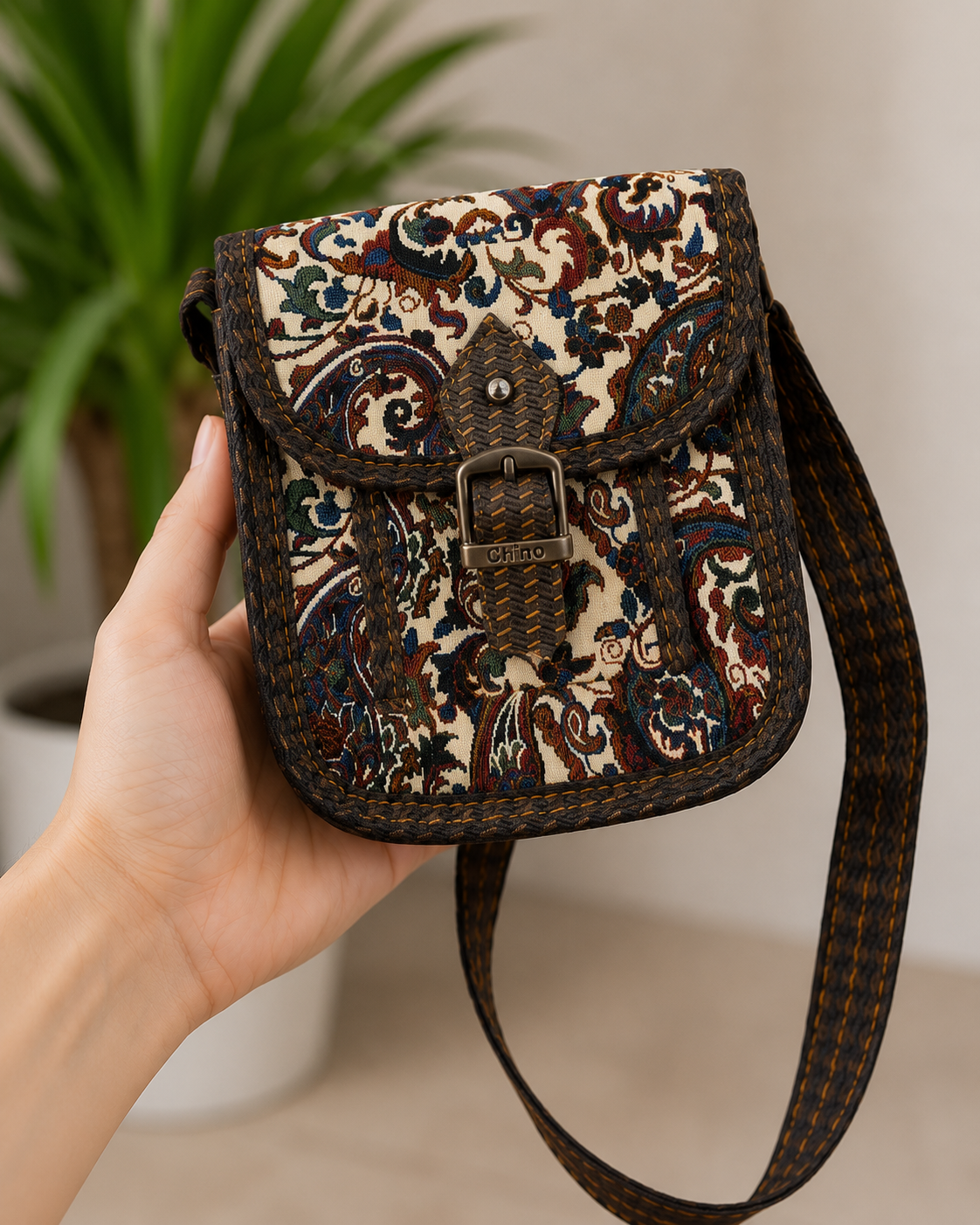 Etnik Desenli Kilim Çanta Terme Kumaş