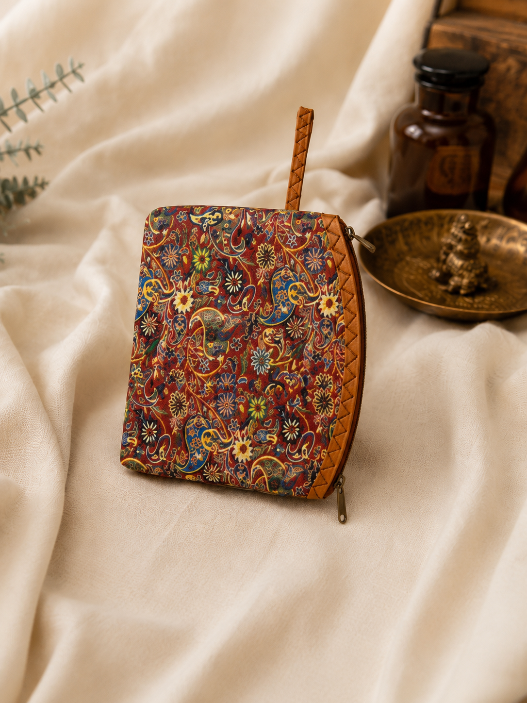 Kilim Desenli Terme Kumaş Orta Boy El Çantası
